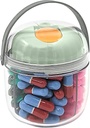 Mini Pill Dispenser Organizer Flaske, Daglig rejse Medicin Box med Sikker Lukning (Mini - Grøn)