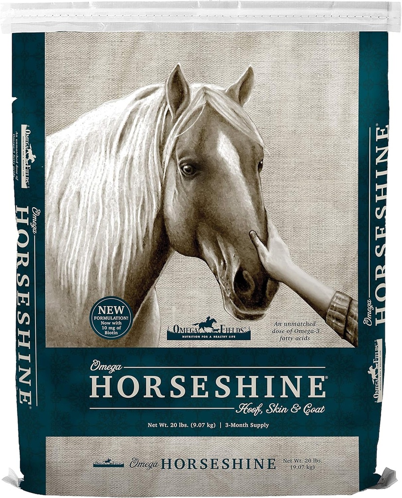 Omega Horseshine The Omega 3 Supplement, hjælper med at opretholde en skinnende sund Coat, 20 LB, Brown