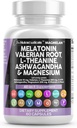Renere nukleosteroider Melatonin 10mg Valerian Root L Theanine 200mg Ashwagandha - Sovestøtte til kvinder & mænd med Magnesium Complex, Lemon Balm, Kamille, & Passion Flower - 60 Caps