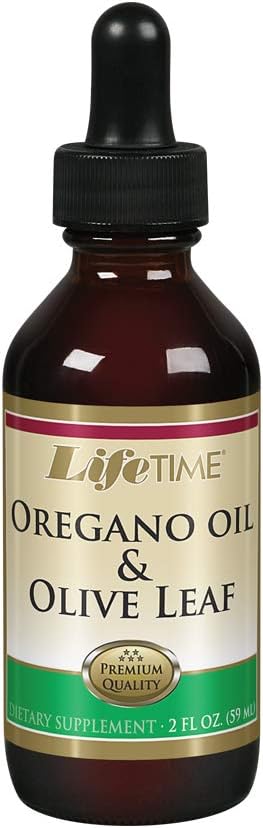 LIFETIME Organic Oregano Oil and Olive Leaf Drops Mea124; Sund immunsystem Support 124; Lavet i USA Measures 124; 2 FL oz Measures 124; 59 Servering