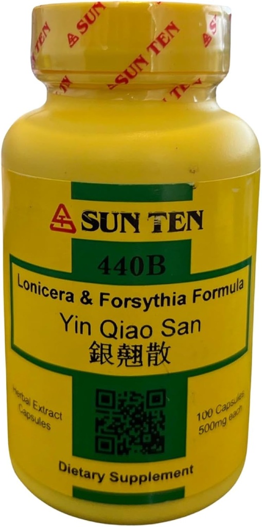 Sun Ten - Lonicera & Forsythia Formel Kapsler / Yin Qiao San / Tech - 100 Kapsler