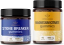 HERBAMAMA Stone Breaker and Magnesium Kit - Bundle of 1600 mg Chanca Piedra & 400 mg Magnesium Citrate Gummies - Vegan, Non- GMO, Gelatin- Free - 2 Pack