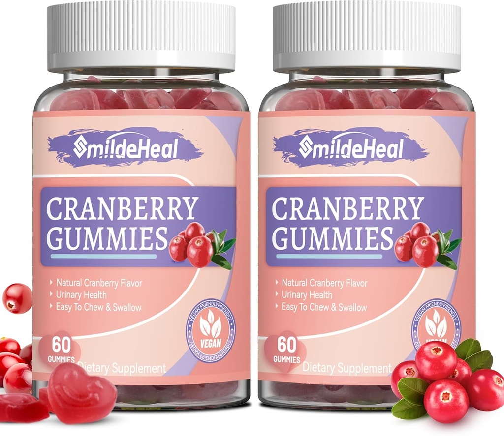 Cranberry Gummies 1000mg, Cranberry Supplements for Women, with D- Mannose 250mg, Womens Probiotic Gummies, Urinary Tract Health, Cranberry Flavor, NO GMO 'er, 60 Greve (Pack of 2)