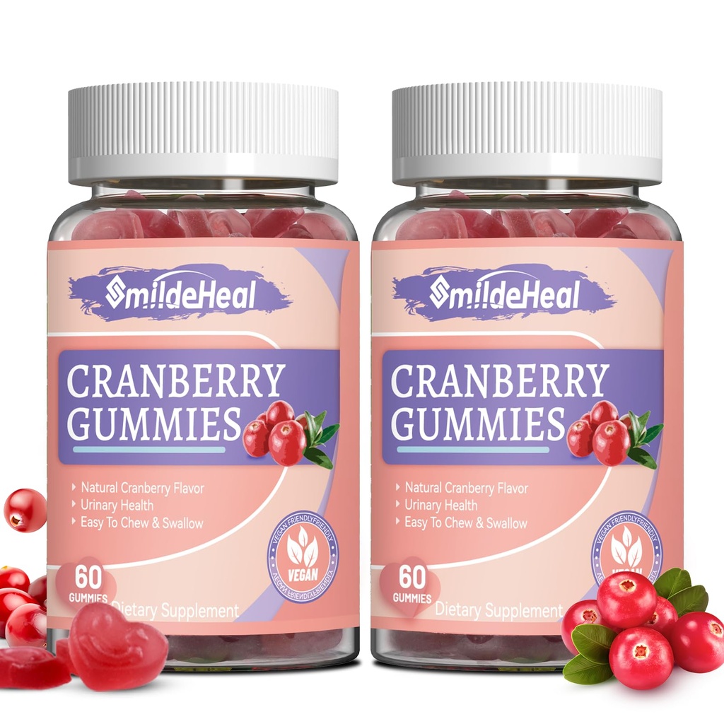Cranberry Gummies 1000mg, Cranberry Supplements for Women, with D- Mannose 250mg, Womens Probiotic Gummies, Urinary Tract Health, Cranberry Flavor, NO GMO 'er, 60 Greve (Pack of 2)