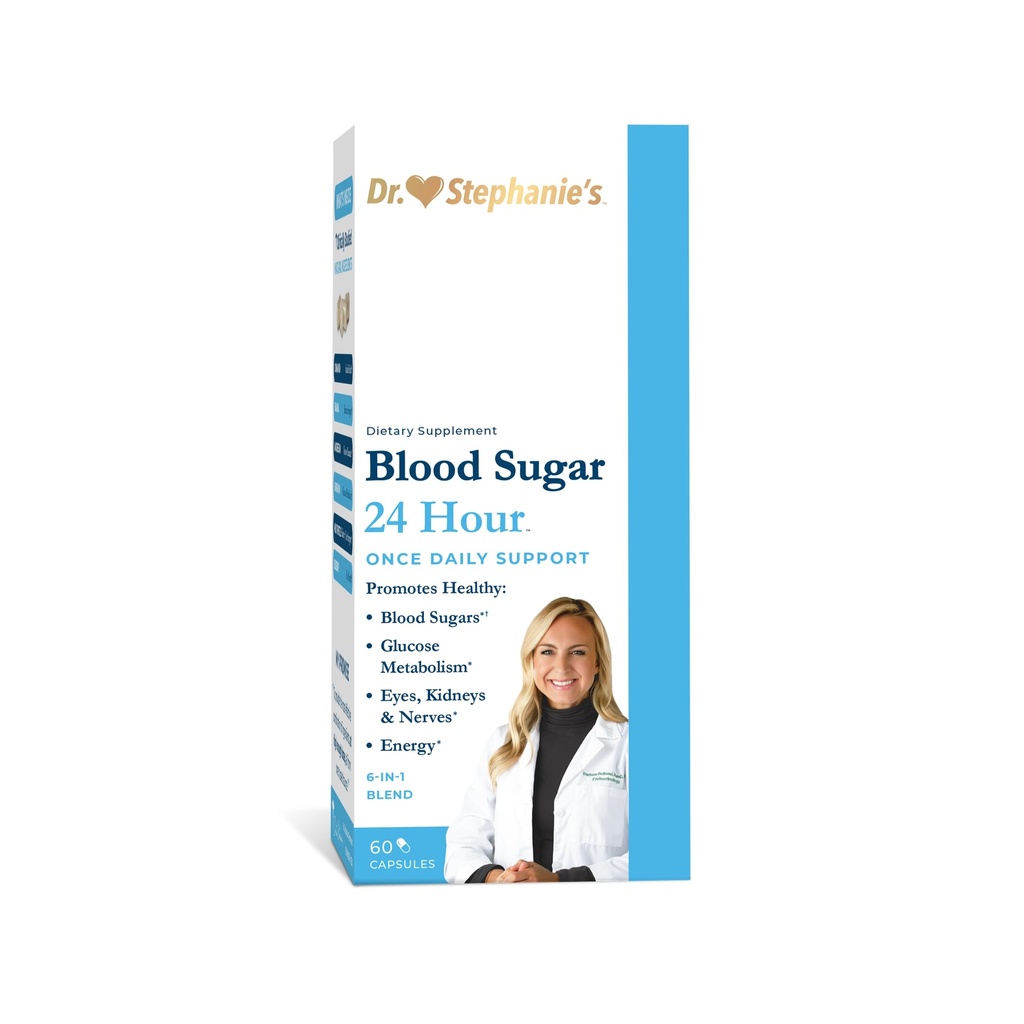 Blood Sugar 24 Hour - 6 i 1 Formel med kanel, Banaba, Chrom, Mælk tidsel, & Mere - En gang dagligt supplement
