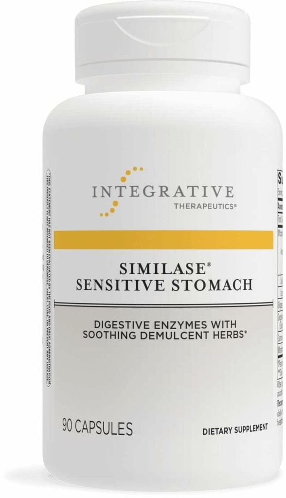 Integrative Therapeutics Simidase Følsomme Mave - Støtte til Følsomme Mave * - Dairy- Free & Vegan - 90 Kapsler (45 Servere)