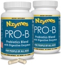 Nzymes ® Pro- B Probiotika og fordøjelsesenzymer til fordøjelsesbalance, bedre fordøjelse, fordøjelse og obstipation (180 Total Caplets) - Made in USA