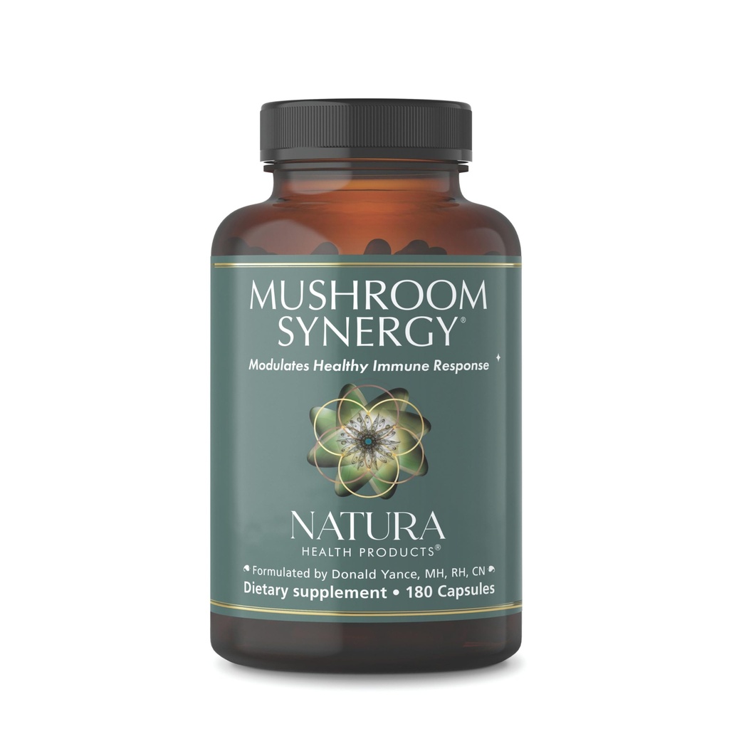 Natura Health Products Mushroom Synergy Supplement - Featuring Turkey Tail, Red Reishi, Chaga, & Poria Mushrooms - Modulates Healthy Immune Response* (180 Capsules)