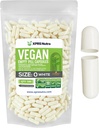 XPRS Nutra Størrelse 0 Tomme kapsler - 500 Tomme Veganske kapsler - Vegetariske piller - selv vegetabilsk Capsule Fyldning - Veggie Pille Caps til Do- It- Yourself Kosttilskud (hvid)