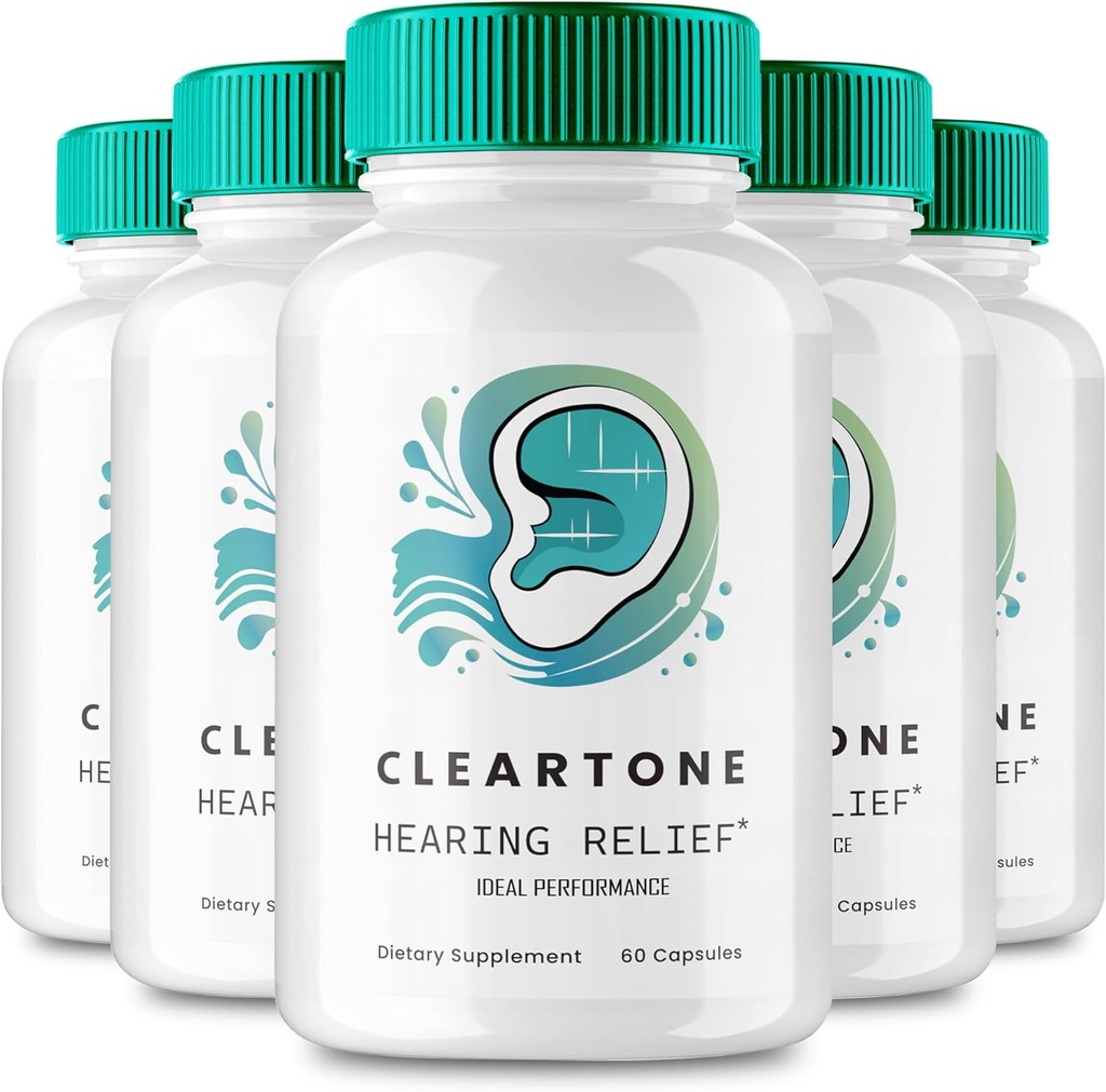 Cleartone Tinnitus Relief til Ringende Øre Kapsler, Cleartone Øre piller supplement, Cleartone Tone Tinnitus Behandling, Calming Øre Ringende Relief - Maksimal styrke, Cleartone anmeldelser (5 Pack)