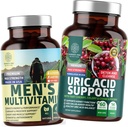 Nummer et ernæring N1N Premium Urisyre Support og mænds Multivitaminer, Alle naturlige kosttilskud til støtte energiniveauer, Prostata sundhed og urinveje funktioner, 2 Pack Bundle