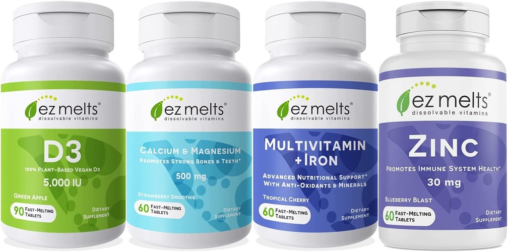 EZ Melts Essential Men 's Health Bundle, sukkerfri, 1-3-måned Supply