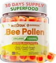 Bee Pollen Organic 1000mg, w / Propolis, Royal Jelly, Sugar Free Bee Pollen Gummies Rich in B- Vitamin, Antioxidanter, Aminosyrer, Bee Pollen Supplement for energi, hud og immunforsvar (1 pakke)