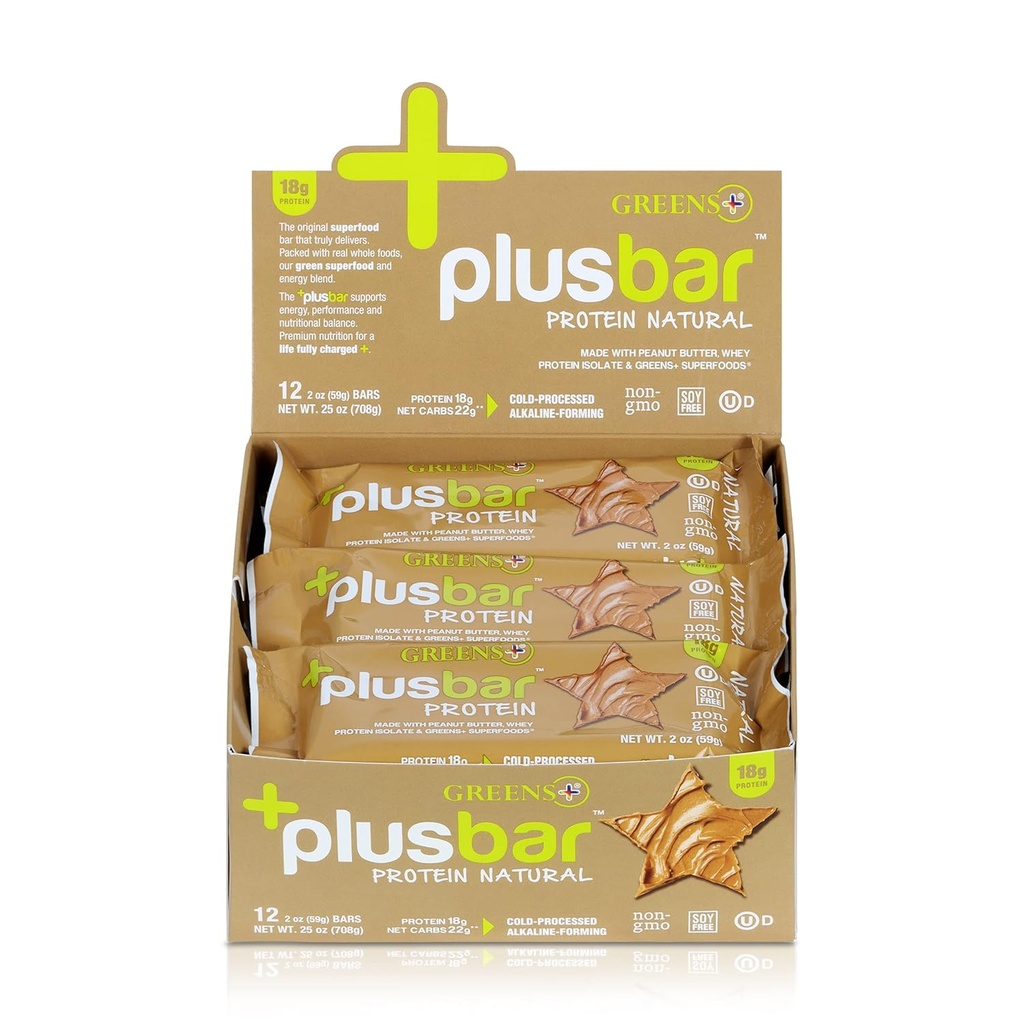 Grønne + Plusbar Protein Natural Gluten Free Whey Protein Bar