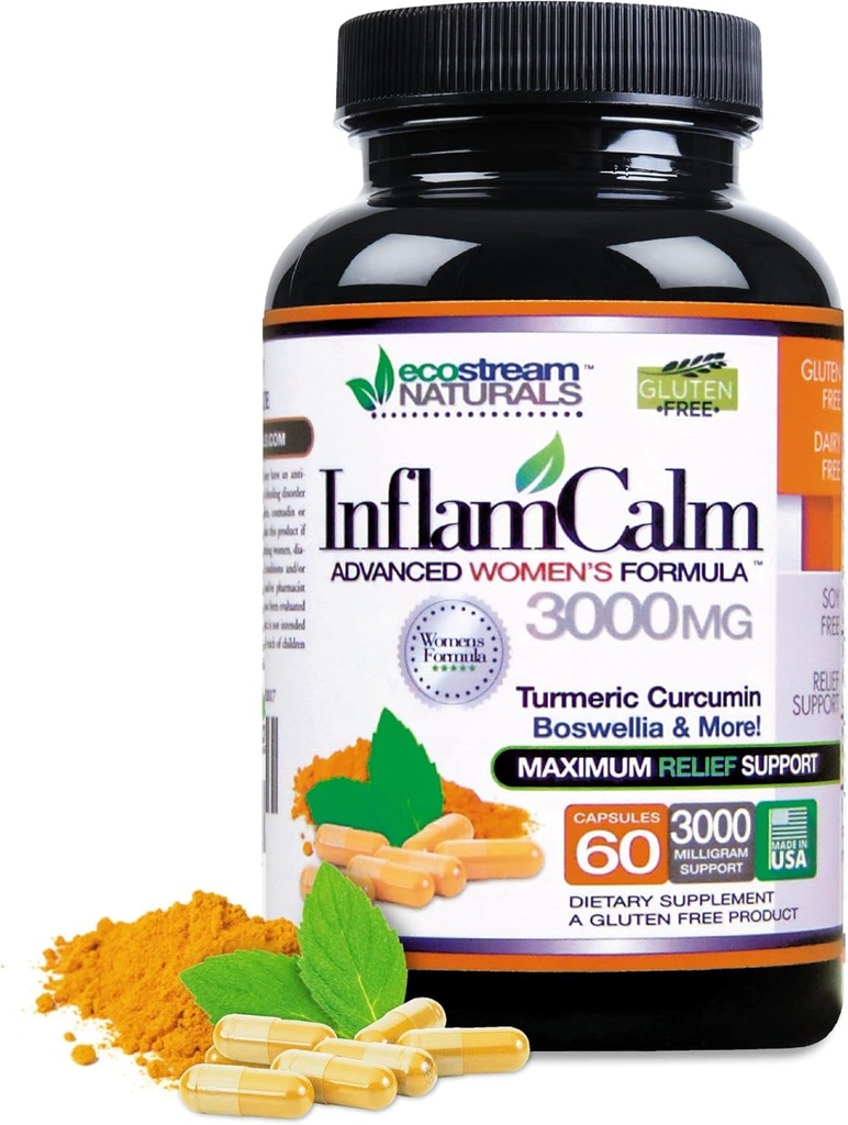 Kvindernes Formel 3000 Inflammesikring Avanceret med gurkemeje, Curcumin, Enzymes og Boswellia. Vegetarisk, Gluten Free - (Packaging May Vary)