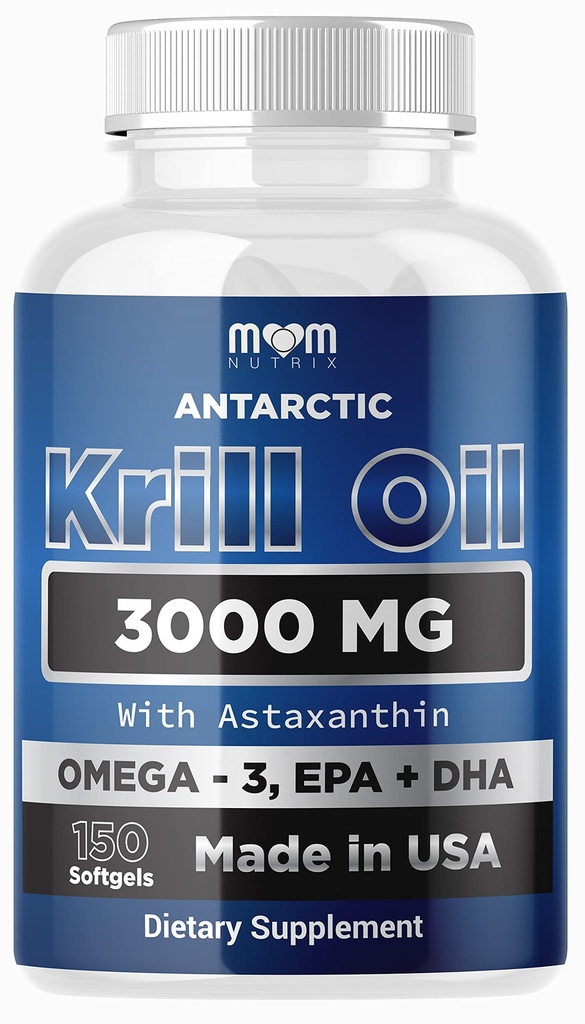 Dr. JOEL 'S MOM NUTRIX Antarktiske krill Oil Supplement - 150 Softgels - High Absorption EPA, DHA, Astaxanthin & Phospholipid - Ingen Fishy Eftersmag Ligesom Fish Oil - Made in USA