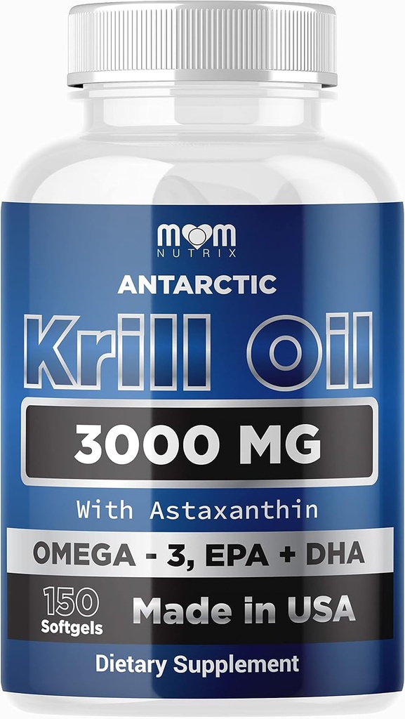 Dr. JOEL 'S MOM NUTRIX Antarktiske krill Oil Supplement - 150 Softgels - High Absorption EPA, DHA, Astaxanthin & Phospholipid - Ingen Fishy Eftersmag Ligesom Fish Oil - Made in USA