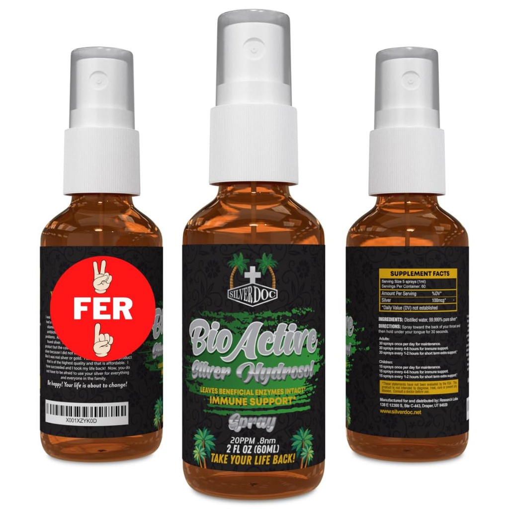 2 for 1 Salg Sølv Doc Sølv Hydrosol Spray (2-2oz Flasker), Natural Alternative & Immun Support, bedre end nogen kolloid, SilverDoc er mest effektiv