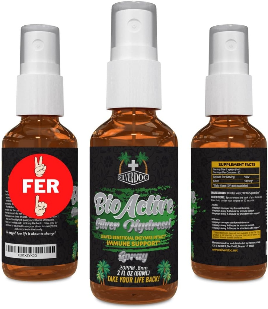 2 for 1 Salg Sølv Doc Sølv Hydrosol Spray (2-2oz Flasker), Natural Alternative & Immun Support, bedre end nogen kolloid, SilverDoc er mest effektiv