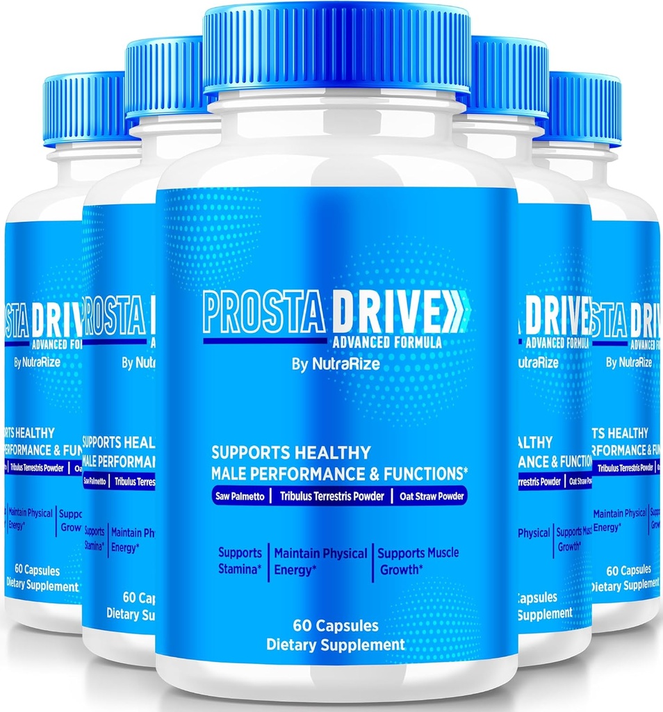 (5 Pack) ProstaDrive kapsler - Official Prosta Drive Supplement for Prostata Heath, Alle naturlige formel til at støtte kontrol, energi & Samlet velvære, Prosta- Drive piller anmeldelse (300 kapsler)