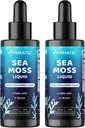 Vitamatic 2 Packs Liquid Organic Irish Sea Moss - Lavet med Bladerwrack & Burdock Root - 2800 mg per servering - 2 FL OZ - Seamoss Total 4 oz