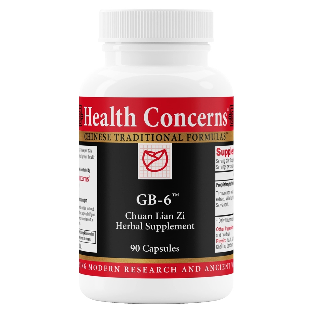 Sundhed Bekymringer GB- 6 - Gallblære Support - Chuan Lian Zi Herbal Formel - Natural Gallstone Support - Bupleurum, gurkemeje, Mælkebøtte Root Ekstrakter - Kinesiske Herbal Kapsler - 90 Kapsler