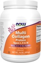 Now Foods Supplements, Multi Collagen Protein Type I, II & III Powder, Bone, Joint, og Hud Sundhed, 16 oz (454 g)