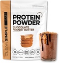 Ren Simple Spiser Whey Protein Powder, Chokolade Peanut Butter Flavor naturligt sødet, 100% Græs Fed Protein Powder med fordøjelige enzymer & ingen kunstige ingredienser, Gluten Free, 30 Servere