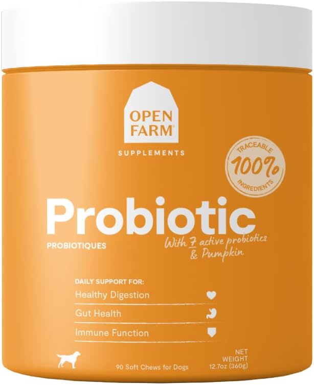 Åbne Farm Probiotiske Chews, Hundetillæg, Hund Vitaminer, Understøtter Normal Flora og afføring Brug sporbare og Vet- Godkendte Ingredienser, 12.7 oz, 90 Greve