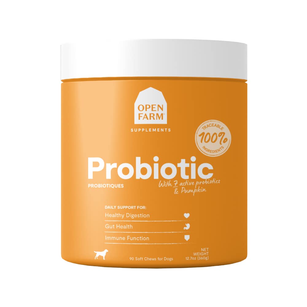 Åbne Farm Probiotiske Chews, Hundetillæg, Hund Vitaminer, Understøtter Normal Flora og afføring Brug sporbare og Vet- Godkendte Ingredienser, 12.7 oz, 90 Greve