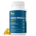Dr. Tobias Vegan Omega 3 Supplement, 1400mg Algae Oil, 420mg DHA, og 210mg EPA per Servering, Non- GMO, Gluten- Free, Carrageenan- Free, 60 Kapsler, 30 Servere