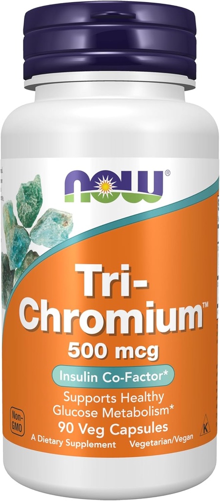 Now Foods Supplements, Tri- Chrom ™ 500 mcg med kanel, Insulin Co- Factor *, 90 Veg kapsler