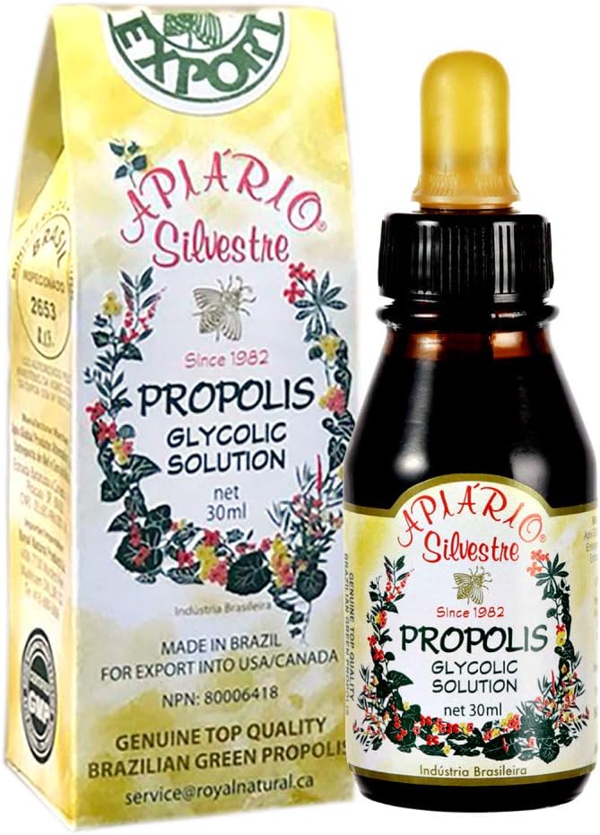 Brasiliansk Green Propolis Glycolic Extract - Immunbooster / Sore Throat / Oral Care / Antioxidant / CardioHealth - importeret fra São Paulo, Brasiliansk - 1 flaske