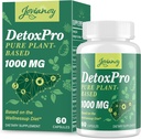 1000 MG Detox Detox Cleanse, High- Potent, Gut Cleanse & Detox kapsler til kvinder & mænd, naturlig afgiftning, kolon, lever, antioxidant & fordøjelsesstøtte, 60 kapsler