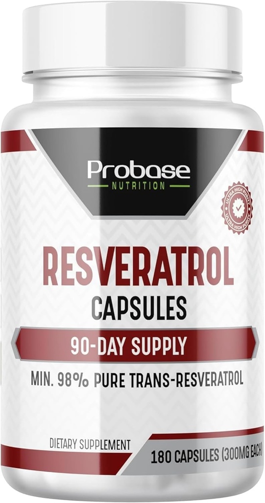 Høj potens Resveratrol kapsler Over 98 Procent Trans Resveratrol Antioxidant og sund aldring 90 Day Supply 180 Kapsler