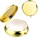 Sibba Portable Medicine Pill Case, Rejser Multi- Funktionel Fugt Bevis Pill Box for Purse & Pocket, Cute Metal Medicine Pill Organizer Box for Vitaminer, Fish Oil & Kosttilskud (Guld)