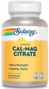 Solaray Calcium Magnesium citrat 1000mg 1: 1 Ratio, Knoglestyrke supplement, Muskel, Nervesystemet og Knoglesundhed støtte, Chelated for High Absorption, Gentle fordøjelse, 15 Servere, 90 VegCaps