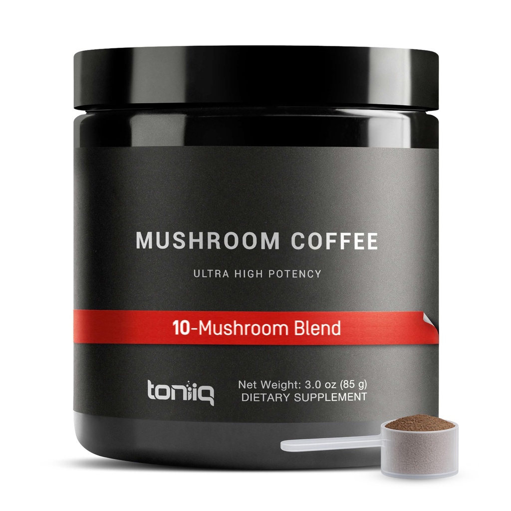 Mushroom kaffe - Ultra High Potency 10: 1 Koncentreret Uddrag - Colombiansk Sourced Beans med 10 Mushroom Blend, Lions Mane & Cordyceps - Rich & Functional Coffee Alternative - Third-Party Lab Testet