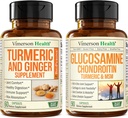 Gurkemeje tillæg og Gingerrod fælles støtte supplement & Glucosamin Chondroitin MSM og gurkemeje supplement