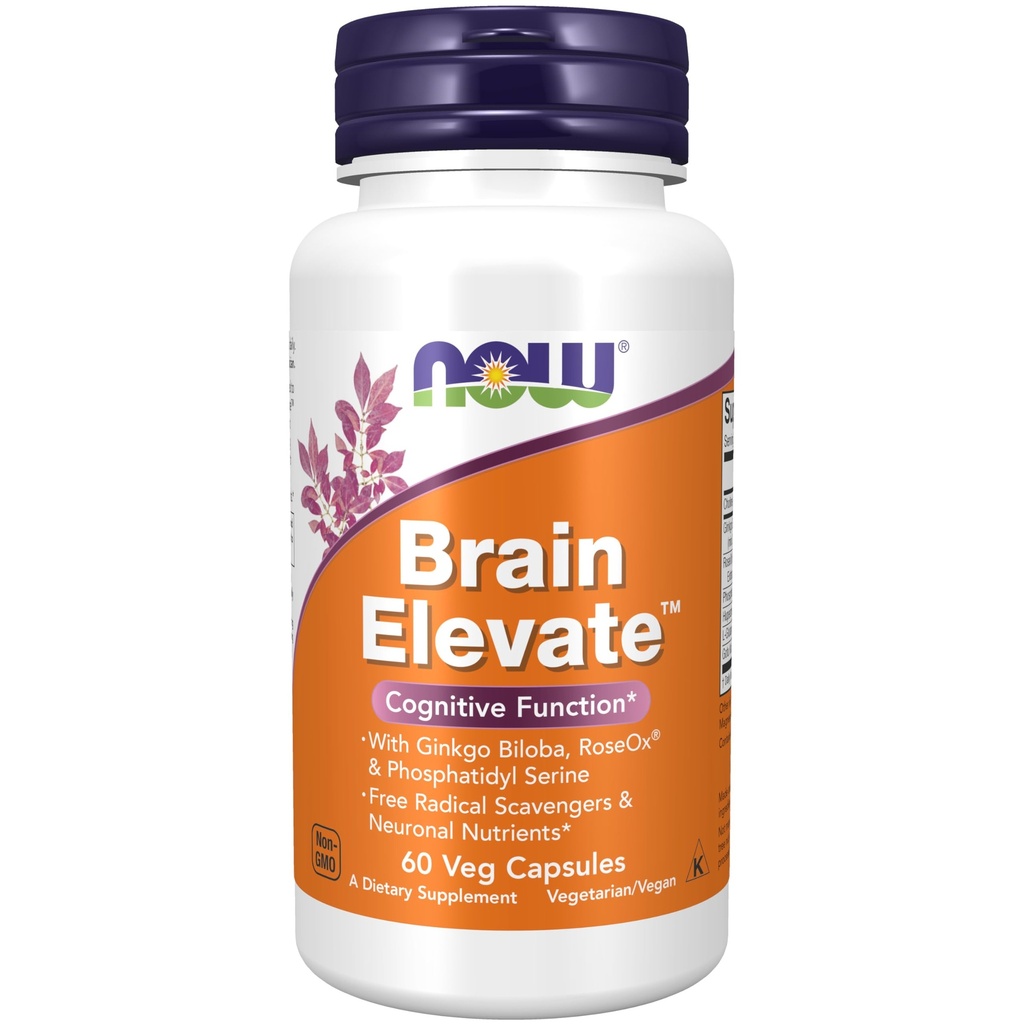 Now Foods Supplements, Brain Elevate ™, med Ginkgo Biloba, RoseOx ® og Phosphatidyl Serine, 60 Veg kapsler