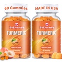 Curcumin gurkemeje Gummies - Extra Strength 2000mg 8: 1 Uddrag gurkemeje supplement Gummies med sort peber & Ginger - Vegansk non-GMO fælles støtte Chewables - Peach Flavor - pakke med 2