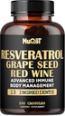 Trans Resveratrol tillæg med rød vin ekstrakt, immunforsvar og krop management kompleks - Echinacea, hvidløg Bulb, Berberine HCI, mælk tidsel & mere - 200 kapsler til 100 Servere