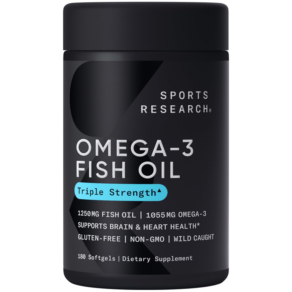 Sportsforskning Omega-3 Fish Oil, Triple Strength, 180 Softgels