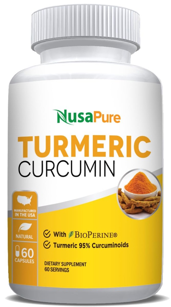 NusaPure Gurkemeje 600 mg 60 Kapsler Gurkemeje 95% Curcuminoider Kosttilskud