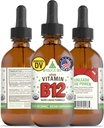 RawGuru Vitamin B12 Liquid Supplement - Økologisk Vegansk Væske B12 med Trace Minerals - Nano- Forarbejdede Antioxidant & immunforsvar Supplement Tincture - 60 Servering af Vegan Drops pr 60 ml, Pakning med 1