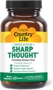 Country Life Sharp Thought - Memory & Cognitive Support Supplement - Sharp-PS Gold Phosphatidylserin + DHA - fremmer mental Klarhed & hurtigere recall - Gluten- Free, 60 kapsler