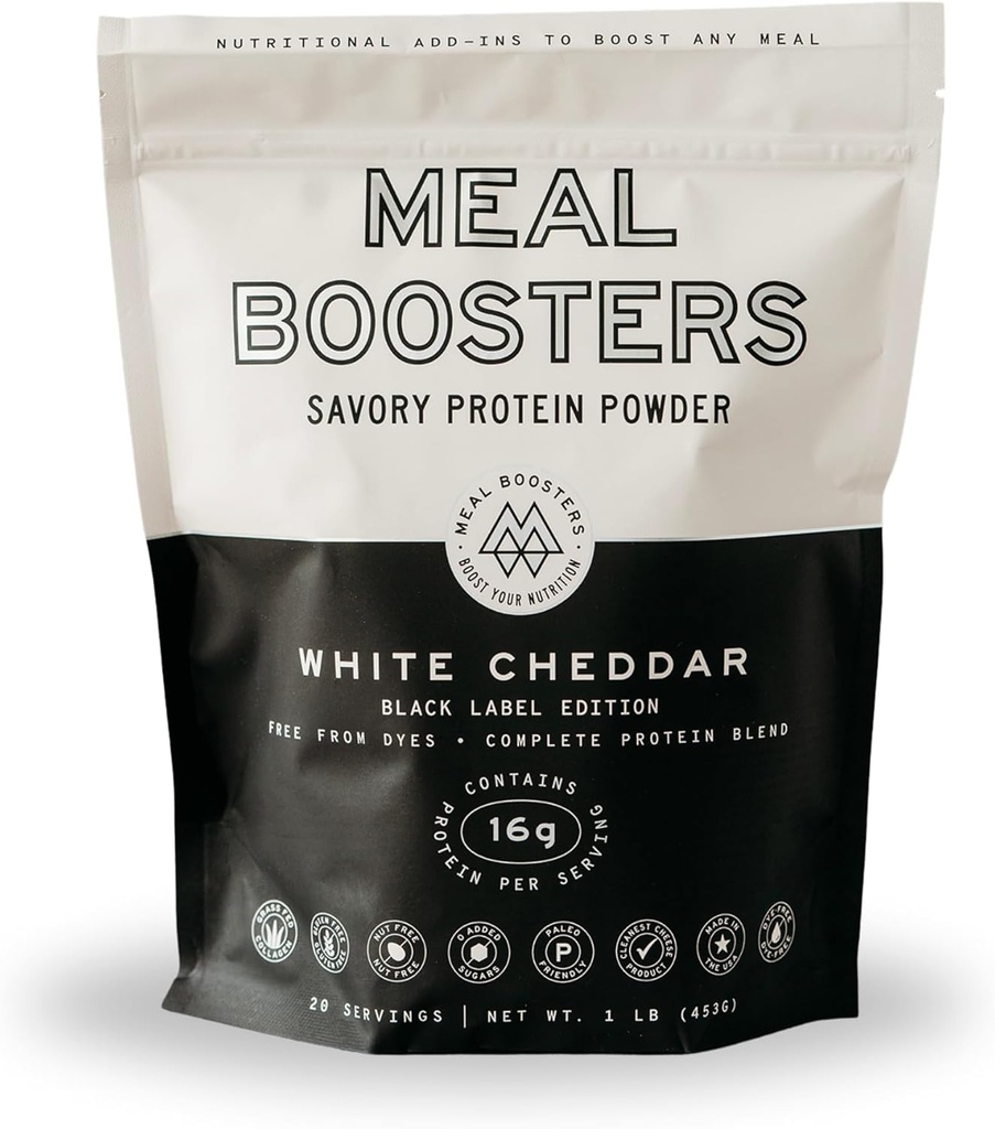 Savory White Cheddar Protein Powder - 16g High Protein Meal Enhancer til madlavning - Keto Friendly, Gut & Joint Support - Collagen Peptider