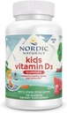 Nordic Naturals Vitamin D3 Gummies Kids, Wild Watermelon Splash - 120 Gummies - 400 IE Vitamin D3 - Knoglehelbred, Sund Immunitet - Non- GMO, Vegetar - 120 Servering