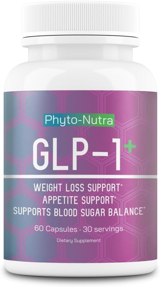 GLP-1 + (60 kapsler 1 flaske) Vegan, Natural Supplement, Lab Testet, Vægttab, Tilfredsstillende Sult, Non- GMO, Gluten Free, GLP 1, GLP1