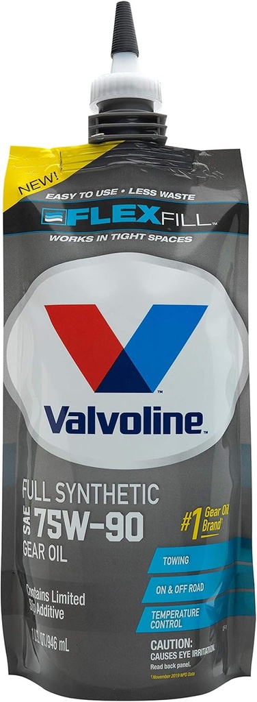 Valvoline FlexFill Advanced Full Synthetic 75W-90 Gear Oil 1 Quart Pouch